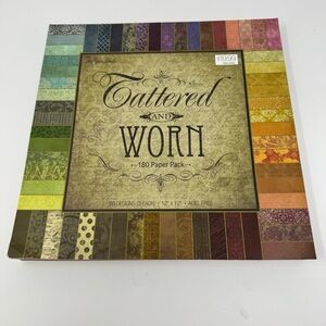 The Paper Studio 12x12 Cardstock Scrapbook Paper Pad Tattered and Worn